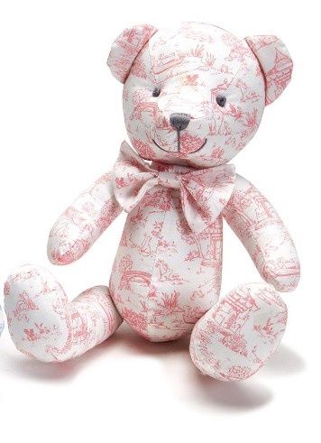 Toile Teddy Bear, COLOR: Pink