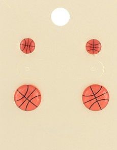 Mommy &amp; Me  Sports Earrings, COLOR: Basketball