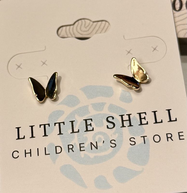 Tiny Gold Butterfly Studs