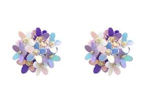 Sequin Flower Earrings, COLOR: Purple