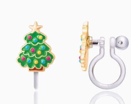 Clip on Christmas Tree Earrings