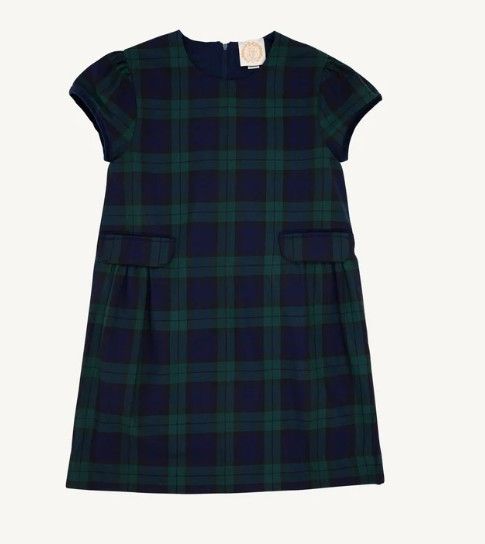 Betts Bow Dress-Twill Berwick Black Watch