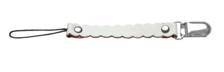 Leather Paci Clip, COLOR: White