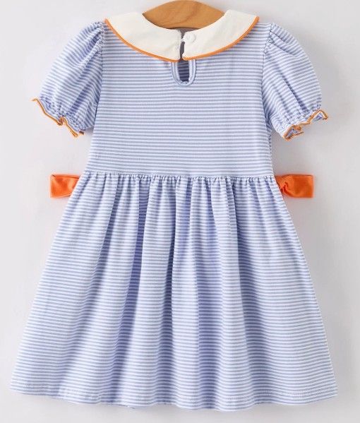 Blue Stripe PP Collar Pumpkin Dress