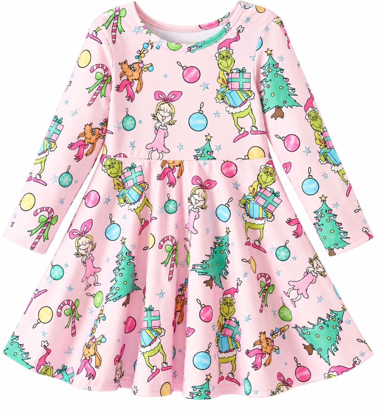 Pink Grinch Twirl Dress