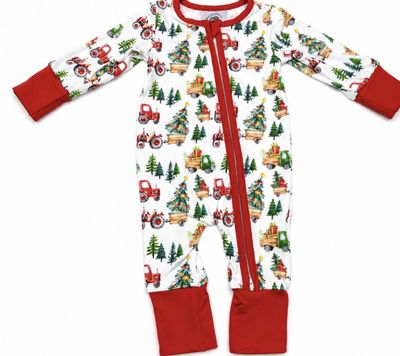 Christmas Tractor Bamboo Zippy