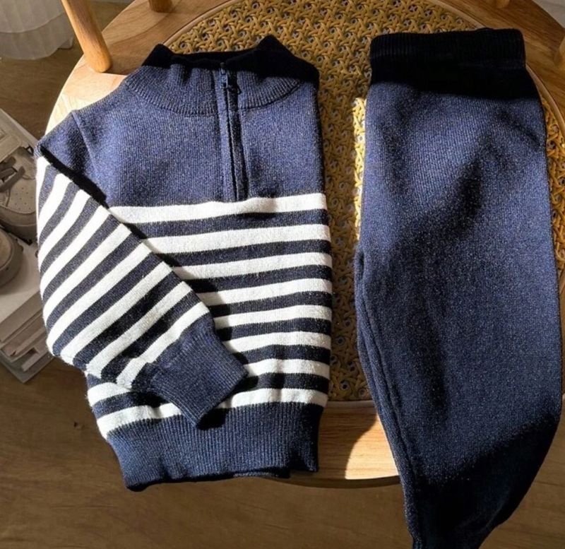 Navy Stripe Sweater Set