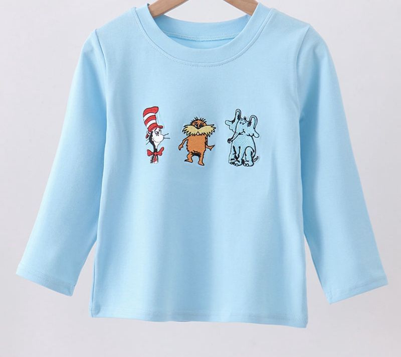 Dr. Seuss Embroidered LS T Shirt