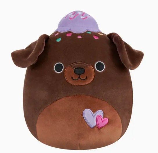 Squishmallow Rico Brownie Lab Hearts- 5 Inches