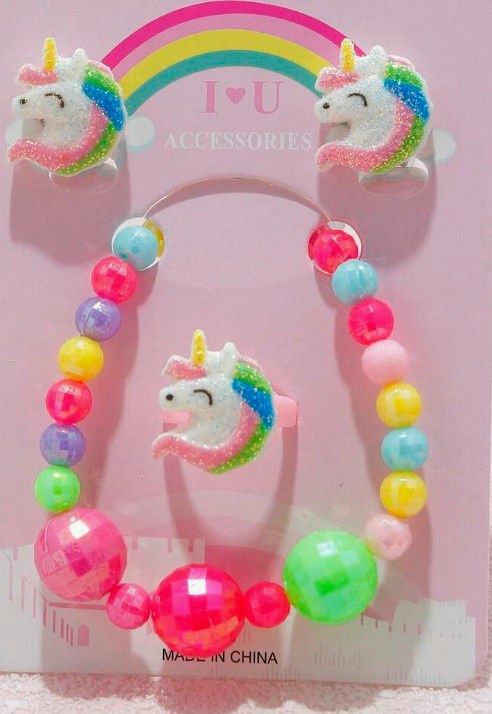 Unicorn Jewelry Set, COLOR: Neon