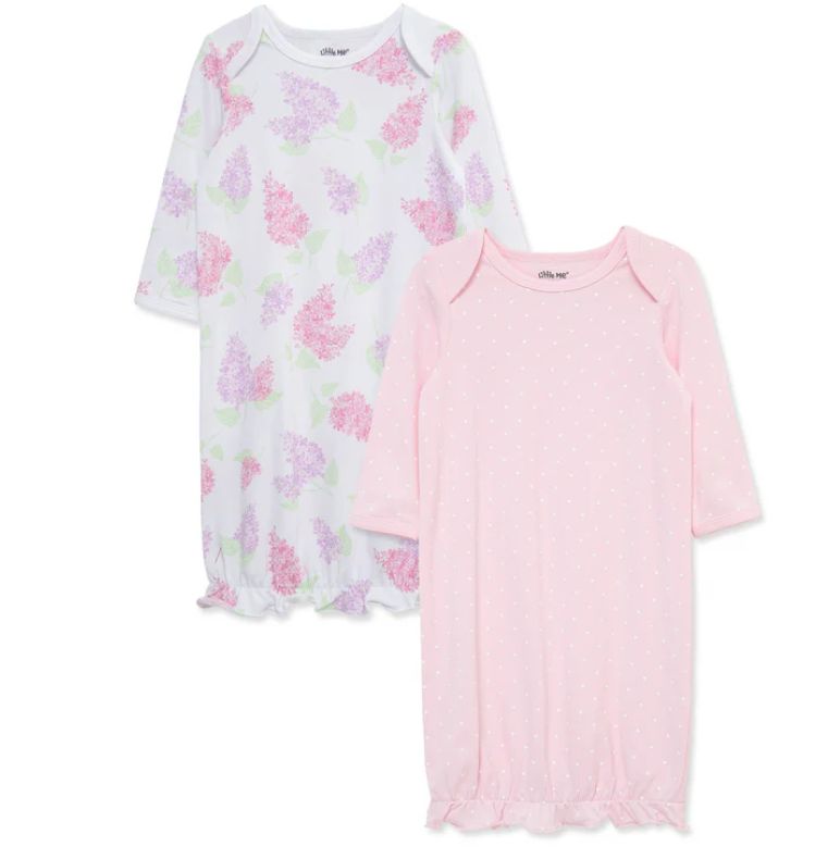 Little Me-0/3 M Lilac Gown 2 Pack