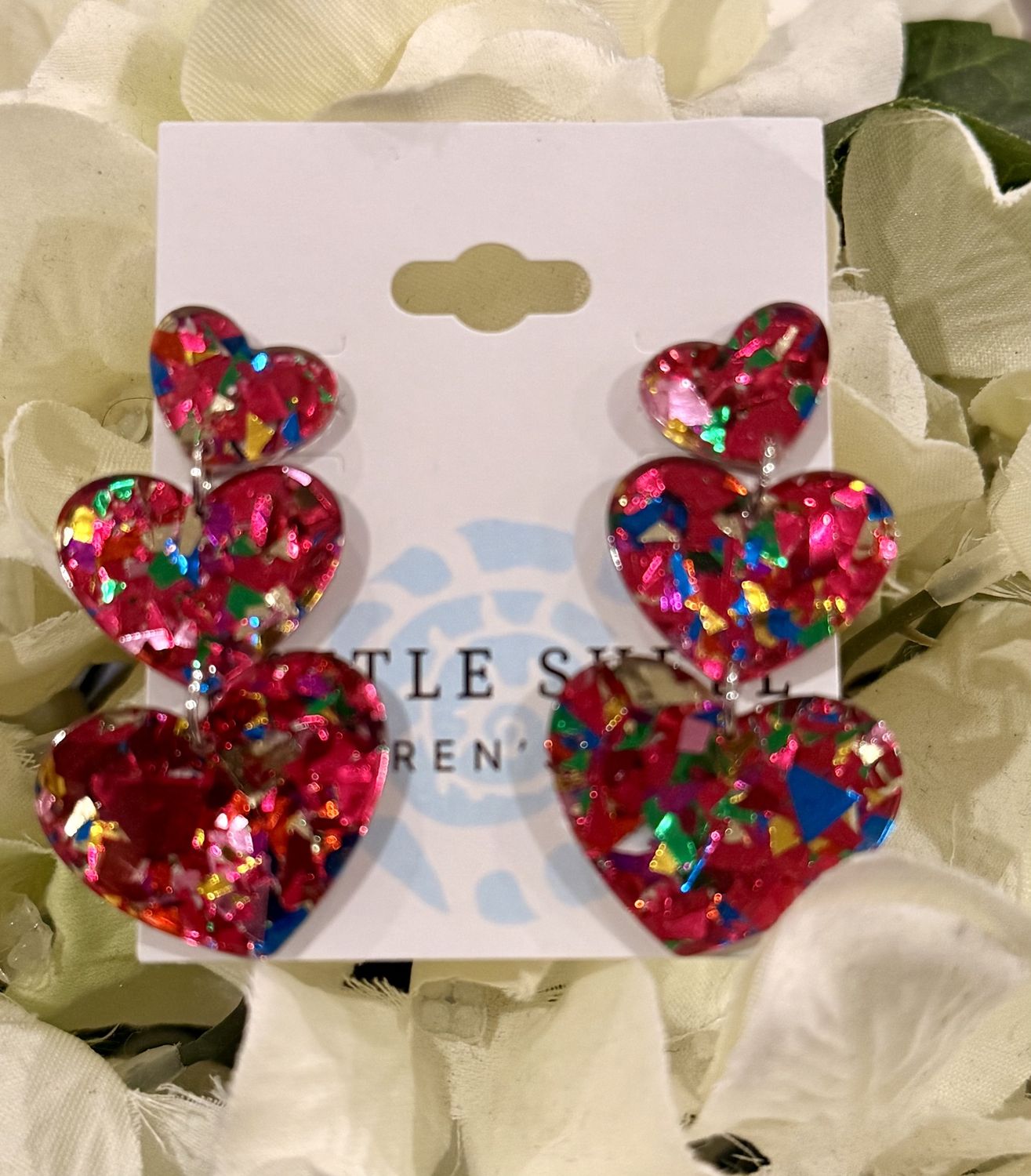 Confetti Glitter Heart Earrings