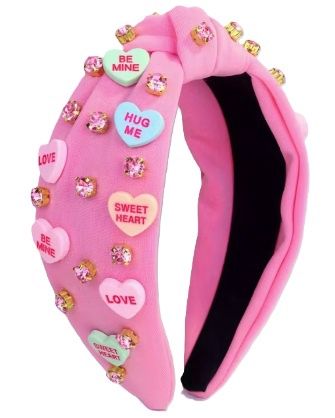 Pink Conversation Heart Jeweled Headband