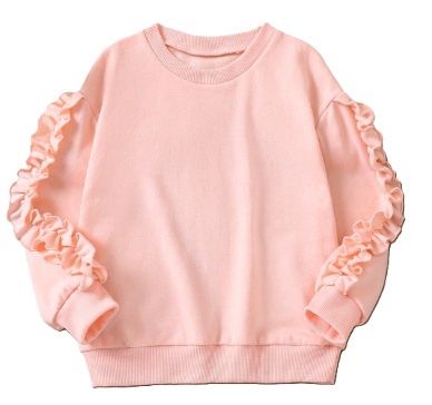 Pink Ruffle Sleeve Youth Sweatshirt