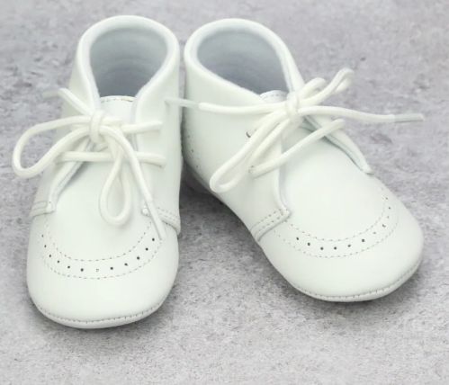 White Lace Up Leather Baby Shoe