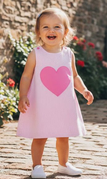 Seersucker Heart Dress