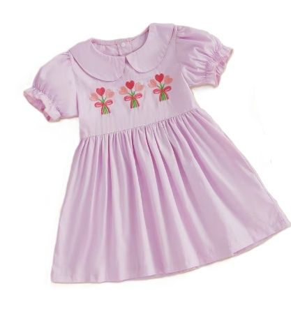 Embroidered Tulip Heart Boutique Dress