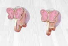 Little Shell Clip On Earrings, COLOR: Pink Butterfly