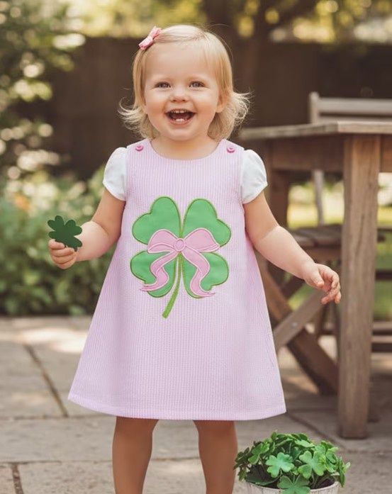 Pink Seersucker Clover Dress