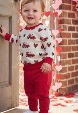 Boys Valentine's Tractor Outfit Boys Valentine's Tractor Outfit