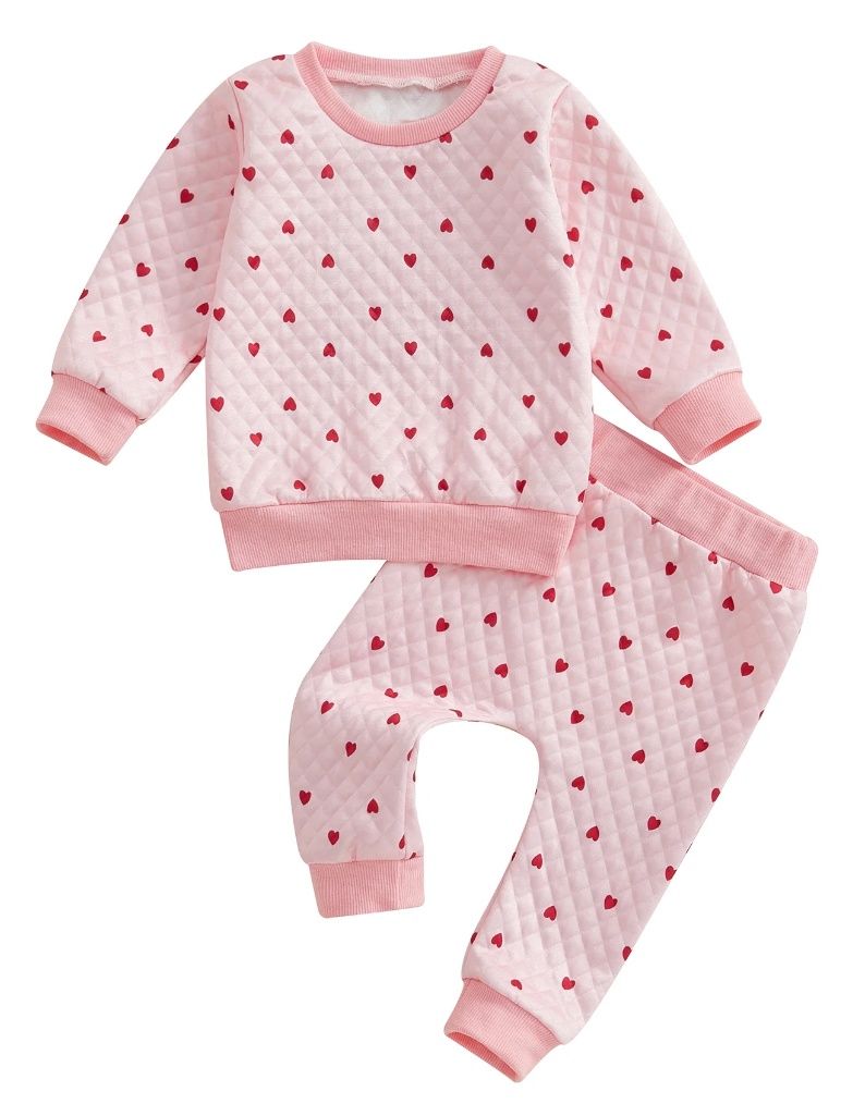 Pink Quilted Heart Sweatsuit