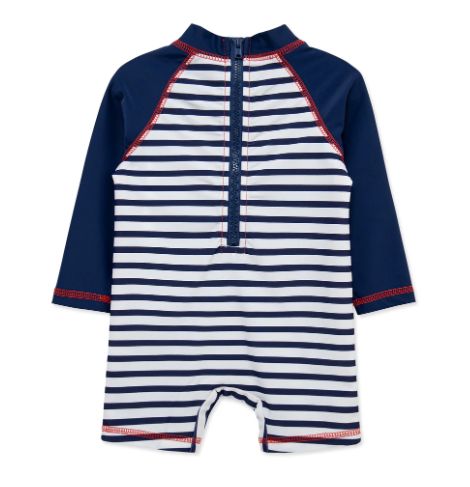Little Me- Navy Sailboat Rashguard Swim