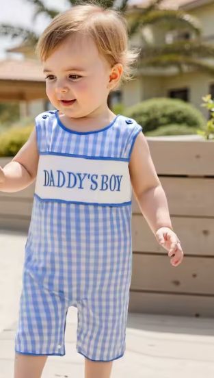Blue Gingham Daddy's Boy Jon Jon