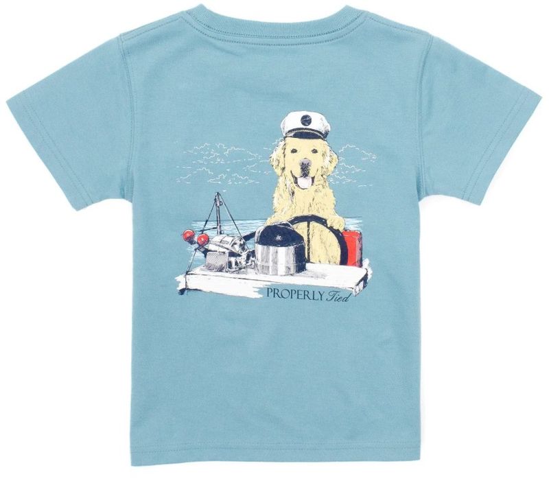 Properly Tied Short Sleeve Golden Captain Coastal Sky