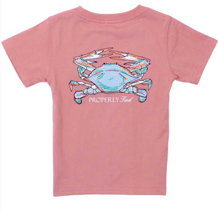 Properly Tied Short Sleeve Boys Claws Salmon