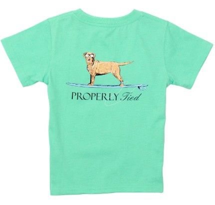 Properly Tied- Short Sleeve Waverider Wash Green