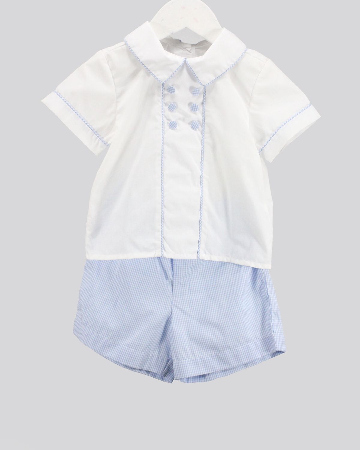 Light Blue Gingham Edward Set