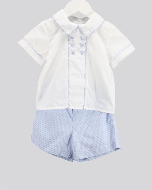 Light Blue Gingham Edward Set