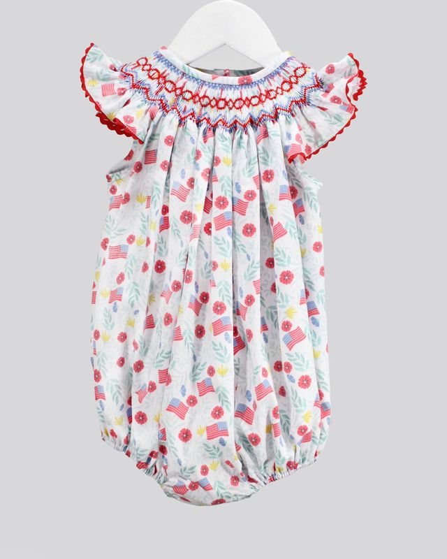 Hand Smocked American Roots Zoey Bubble