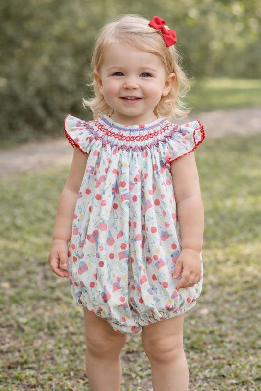 Hand Smocked American Roots Zoey Bubble