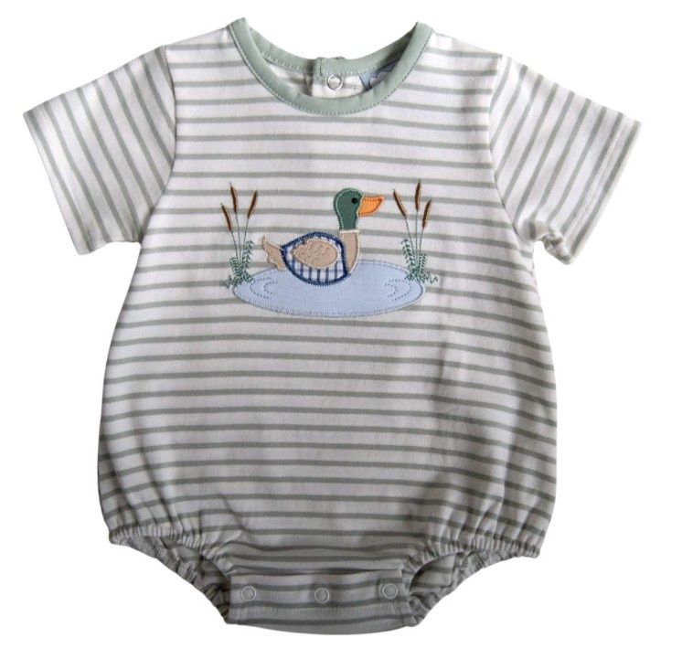 Three Sisters Boys Applique Duck Romper
