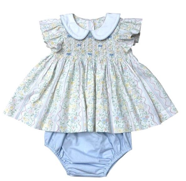 Three Sisters Hand Smocked Spring Bouquet Bloomer Set