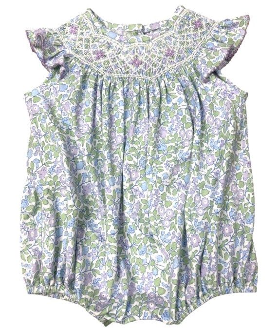Three Sisters Hand Smocked Lilac Floral Bubble