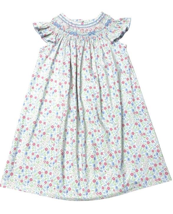 Three Sisters Hand Smocked Full Bloom Bishop Dress