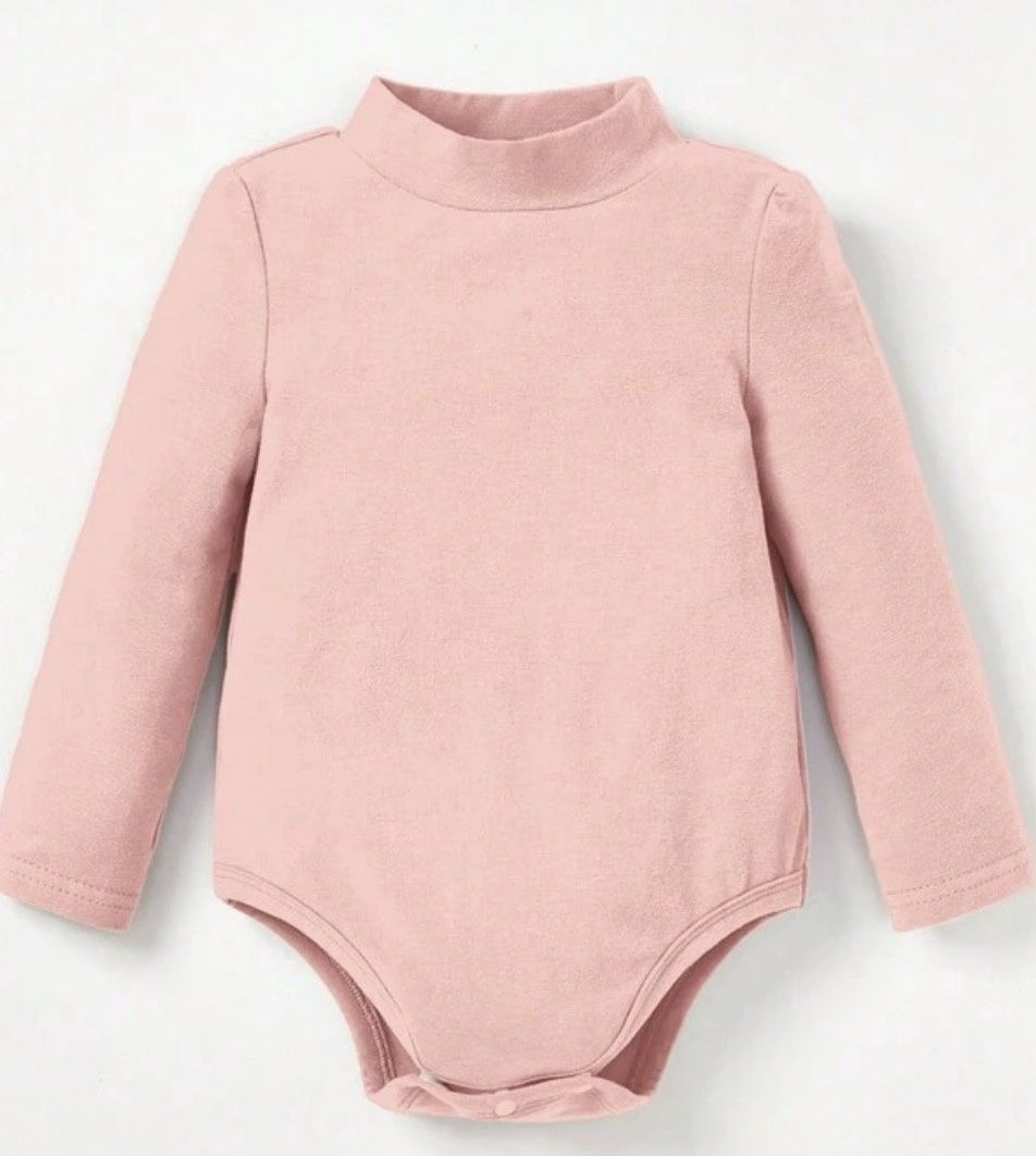 Pink Mock Neck Onesie