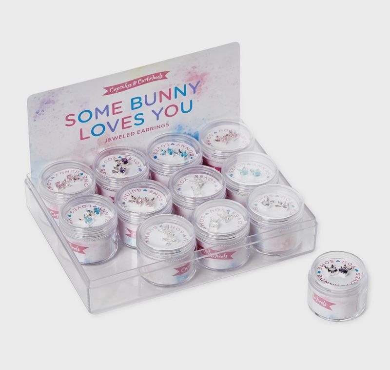 Bunny Stud Earrings with Crystals