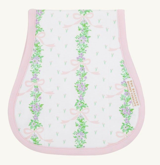 Oopsie Daisy Burp Cloth- Fincastle Floral/ Palm Beach Pink