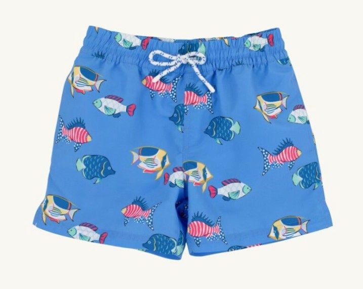 Tortola Swim Trunks- Here Fish Fishy/Newport Night