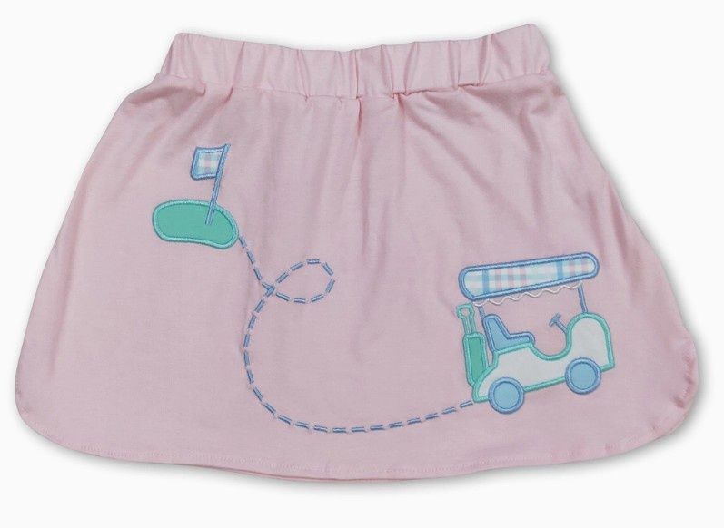 Pink Applique Golf Skirt