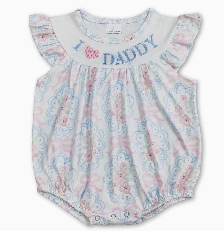 I Love Daddy Floral Bubble