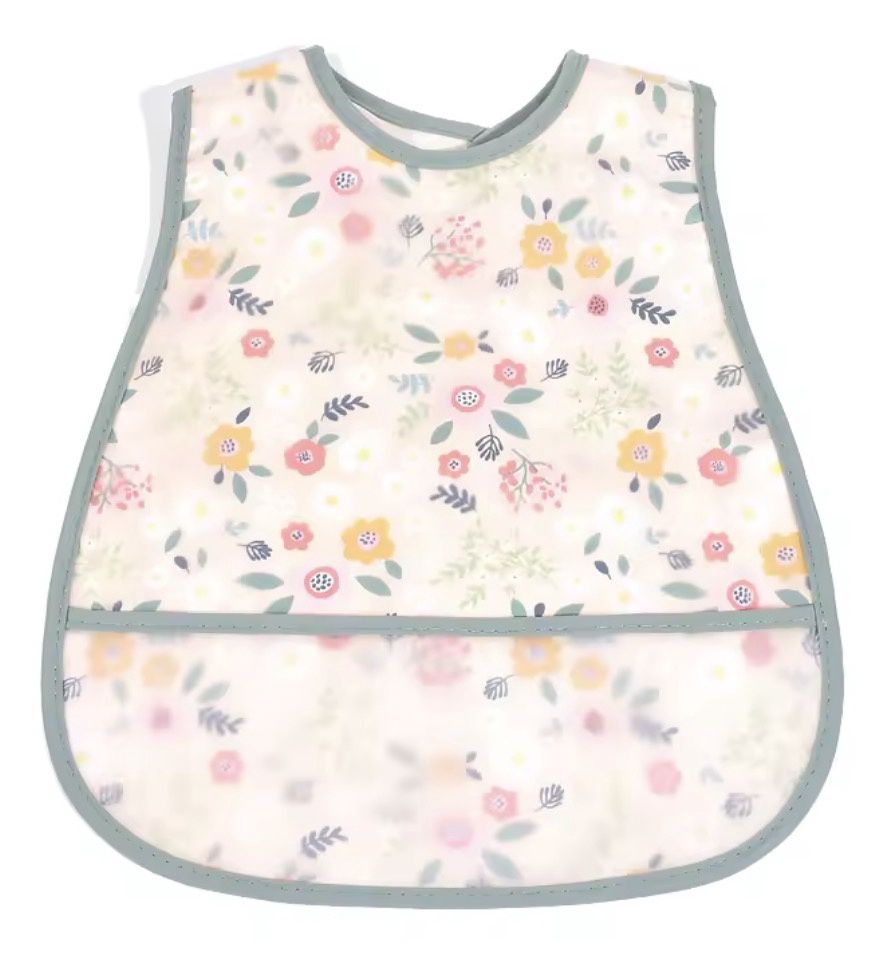 Sage Flower Wipeable Bib