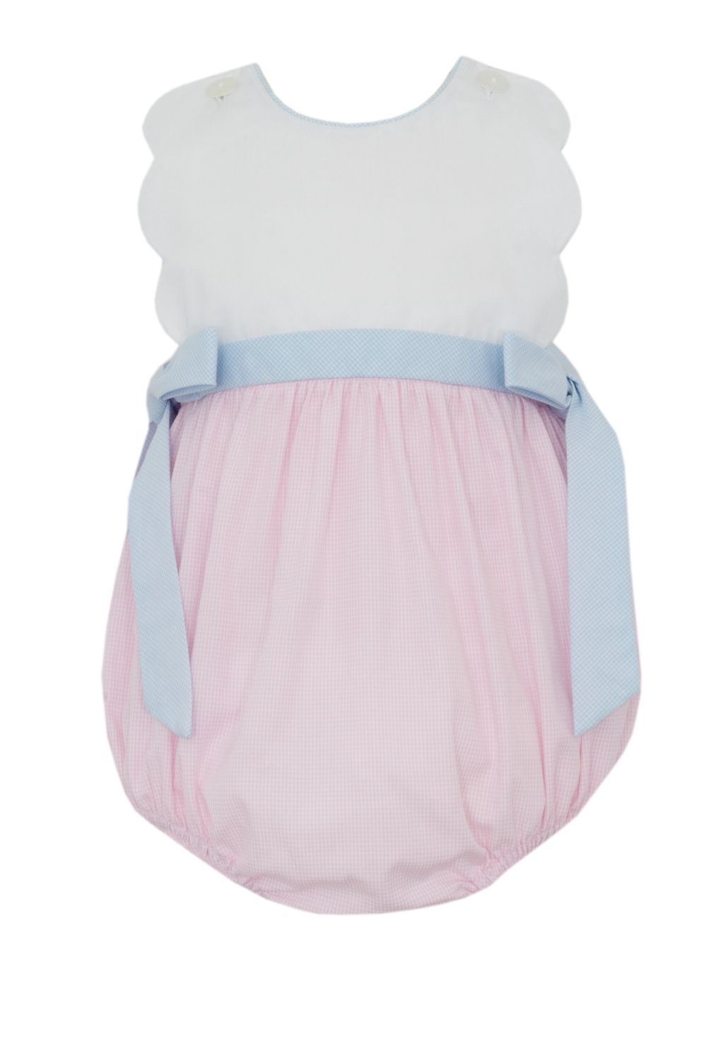 Pink Gingham Scalloped Bubble