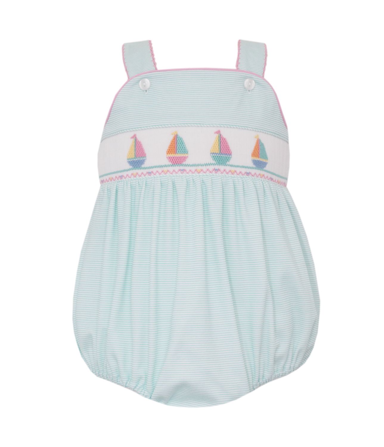 Aqua Knit Girls Smocked Romper