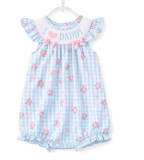 I Love Daddy Smocked Bubble