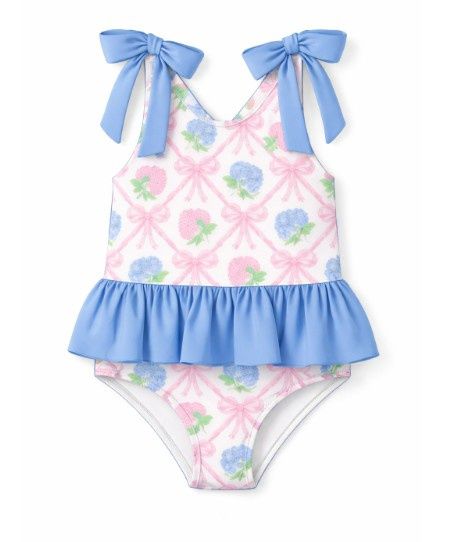 Hydrangeas &amp; Bows One Piece Swim