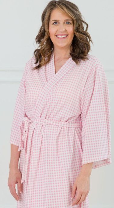 Gingham Maternity Robe